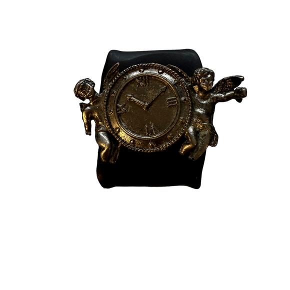 Vintage Cherub Clock Face Brooch - Picture 1 of 2